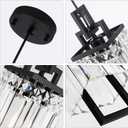 Modern Black Pendant Light Fixtures for Kitchen Island and Dining Room, Industrial Small Hanging Crystal Chandelier Light Fixture for Bedroom Entryway Living Room Foyer Hallway 1-Pack