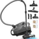 Akitas C11WT Bagged Canister Vacuum Cleaner, Wessel Turbo Brush for Pet Hair (Cat & Dog), HEPA Filtration, 33ft Cleaning Radius, with Retractable Cord and Wide Parquet Brush