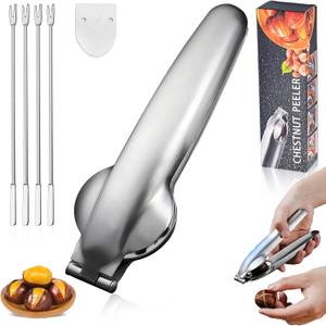 Chestnut Cutter Tool,Nutcracker Chestnut Clip, Metal Chestnut Cracker Tool, 304 Stainless Steel Kitchen Tools Multifunctional Chestnut Opener Nut Walnut,Kitchen Utensils Dried Fruit Opener
