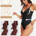 Bodysuits for Women, Tummy Control Full Body Shapewear, Seamless Deep V Neck Thong Body Suit