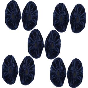 Machine Washable Reusable Flannelette Shoe Cover for Rain 5 Pairs Dark Blue Waterproof Sturdy