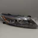 Headlights Assembly for 2014 2015 Optima, with LED Daytime Running Light, Passenger & Driver Side Halogen Headlamp (All Bulbs Included), Clear Lens Black Housing Amber Reflector, 1 Pair