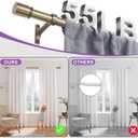 Curtain Rods for Windows 28 to 48 Inches - Aluminium Finials and Brackets - 1 Inch Decorative Window Rods - Adjustable Heavy Duty Curtain Rod - Wall & Ceiling Mounted - Antique Bronze Finish