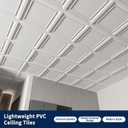 Art3dwallpanels Ceiling Tiles 24 x 24 Drop Ceiling Tiles, 12 Pack Drop in High Grade PVC Wall Panels, Fire Rated, Waterproof, Light Weight, Cover 48 Sq.Ft, White