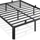 Metal Bed Frame Queen Size, 14 Inch 3500 lbs Heavy Duty Platform Bed Frames Steel Slats Noise Free No Box Spring Needed, Easy Assemble Sturdy Bedframe with Storage and Mattress Retainers