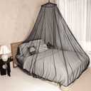 Black Mosquito Net for Single to King-Sized Beds 2 Openings or Fully-Enclosed Bed Canopy Conical Design for Decoration or Travel Free Bag & Hanging Kit for Easy Setup