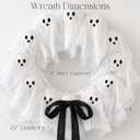 Halloween Decorations Outdoor - 22" Cute Lit Ghost Wreath | Spooky Ghost Decoration, 8 Light Modes, Timer and Remote, Halloween Decor Indoor, For front Door Porch Window Wall
