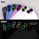 4 x BONVAN for iPhone 16/16 Plus Camera Lens Protector Glow in the Dark Tempered Glass Screen Accessories Luminous Lens Cover for iPhone 16/16Plus (2PCS) (Blue)
