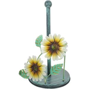 Hemoton Farmhouse Style Roll Paper Stand Colored Drawing Kitchen Paper Roll Holder Sturdy Flat-Bottom Design for Kitchen Bathroom and Living Room (Green)