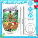 Tioncy 4 Pieces 12 oz Summer Hawaii Tumbler Cups Tropical Flamingo Vacuum Wine Cup Insulated Stainless Steel Travel Mug Tumblers with Lid and Straw Sea Beach Pool Party Vacation Gifts