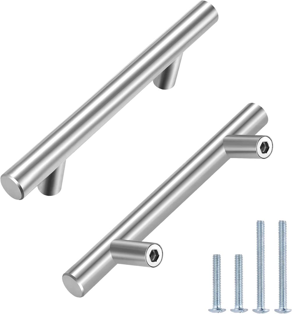 HBL' 30 Pack | 3 Inch Center to Center Brushed Nickel Cabinet Pulls Kitchen Cabinet Handles,Made of Stainless Steel,Ideal for Cabinet,Drawer,Cupboard and Wardrobe,  5-Inch Length (3-Inch Hole Center), Brushed Nickel, 30