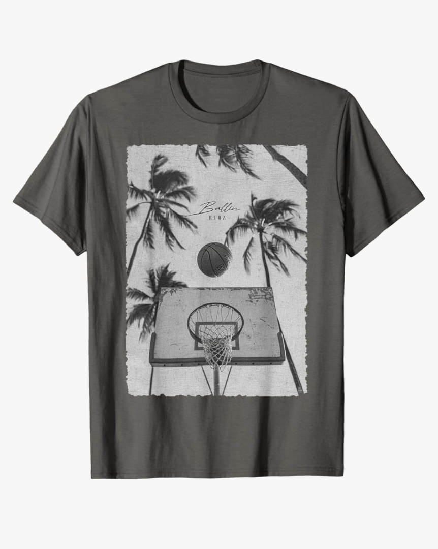 Retro Hip Hop Y2K Vintage Edgy Urban Streetwear Basketball T-Shirt L