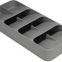 Joseph Joseph DrawerStore Compact Utensil Organizer For Kitchen Drawer Silverware, Flatware Tray, Grey