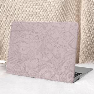 Seorsok Compatible with MacBook Air 13 Inch Case 2022 2021 2020-2018 Release A1932 A2179 M1 A2337,Elegant Leaves Flowers Leather Plastic Hard Shell Case with Keyboard Cover,Purple Blooming Floral