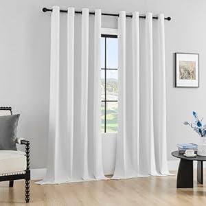 Joydeco White Blackout Curtains 72 Inches Long, Short Blackout Curtains 2 Panels Sets for Bedroom Living Room, Room Darkening Drapes 72 Inches Long Solid Drapes for Windows with Grommets