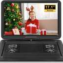19.6" Portable DVD Player with 17.1" Large HD Screen, 5 Hours Rechargeable Battery, DVD Player Portable with Car Charger, Support USB/SD Card/Sync TV and Multiple Disc Formats, High Volume Speaker