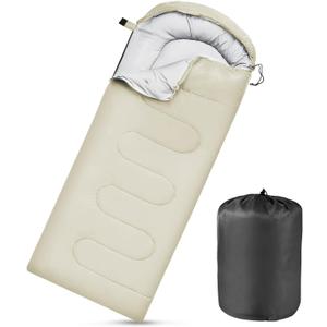 Camping Sleeping Bags for Adults Kids Waterproof Lightweight Sleeping Bag for Cold Weather or Warm Backpacking Hiking Mountaineering Indoor Outdoor Use (Grey)