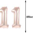 Sweet 11th Birthday Decorations Party Supplies,Rose Gold Number 11 Balloons,11th Foil Mylar Balloons Latex Balloon Decoration,Great 11th Birthday for Girls,Women,Men,Photo Props