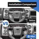 Voodonala for Ford F150 Raptor 2009-2014 Center Steering Wheel Panel Cover Compatible with Ford F150 Raptor 2009-2014, Carbon Fiber (Only for Raptor)