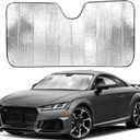 EcoNour Accordion Car Windshield Sun Shade | Car Sun Visor to Protect Harmful UV Rays | Foldable Automotive Windshield Sunshades | Window Sun Blocker to Keep Your Vehicle Cool & Comfort - 58" x 28" (Large, Silver)