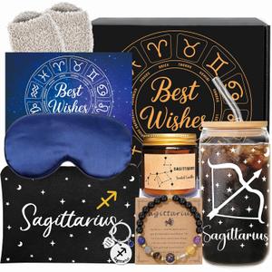 Sagittarius Birthday Gifts for Women - Sagittarius Zodiac Basket for Her - Astrology Gift Set for Mom Sister Friend - Constellation Basket for Boss Lady Coworker