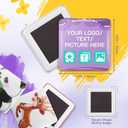 Square Magnet Button Maker Press Machine with 100 Sets Square Badge Making Supplies 2'' x 2'', Custom Fridge Badges Ideal for Parties, Events, Business, School
