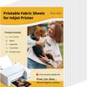 10Pcs Canvas Printer Paper for Inkjet Printers, 8.5x11" Bright White 280gsm Printable Fabric Sheets, Tear-Resistant - Print with Glossy Side for Photo Art Sketch Printing
