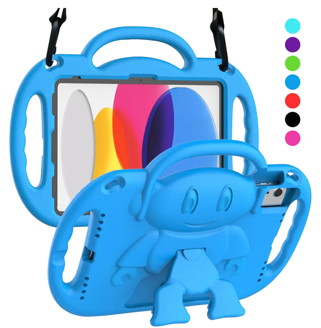 SUPLIK Kids Case for New iPad 11th Gen (A16) 11inch 2025 & 10th Generation 10.9" 2022 & Air 11" 2025/2024 & Air 5th/4th Gen & Pro 11, Durable Shockproof Cover with Shoulder Strap Handle Stand, Blue