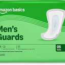 Amazon Basics Men's Incontinence Guards, Maximum Absorbency, Moisture-Wicking with Odor Protection, One Size Fits Most, 52 Count
