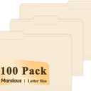 Manila Folders 8.5 x 11 | 1/3 Cut File Folders Letter Size | Manilla File Folders 8.5 x 11 Pack of 100 | Paper Folders for Documents, Business, School, Classroom and Office Supplies.