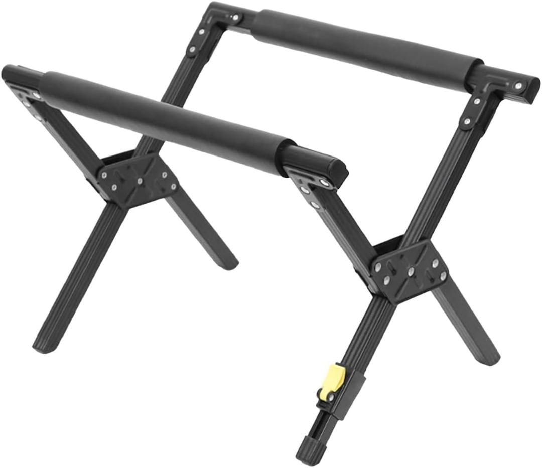 Folding Cooler Stand Aluminum Alloy Adjustable Foldable Ice Box Stand Holder for Camping Hiking BBQ Cooking Picnic Outdoor (Black)