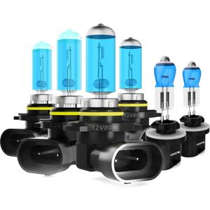 Headlight Bulbs Fit For Nissan Titan 2004-2015, 9005 9006 High Low Beam 881 Fog Lights Combo, Super Bright 5500K White Light High Performance Halogen Light Bulbs, 6PCS