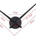 Timelike 3D Clock Hands, Large Clock Needles Quartz Movement, Wall Clock Mechanism Kit, DIY Parts Replacement (Black-T42B)