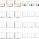 Romadedi Votive Tealight Candle Holders - 24 pcs Clear Glass Tea Light Holders Bulk Small Table Centerpieces Wedding Decor Party Dinner Home Decorations Festivals Christmas