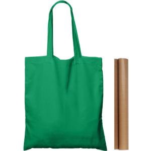 NPBAG 5 Pack 15'' X 16'' Green Cotton Tote Bags, Lightweight Blank Bulk Cloth bags with 1pc of PTFE Teflon Sheet (Medium)
