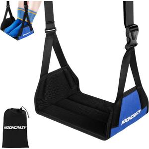 Airplane Foot Hammock, No Collapse Foot Rest for Plane Travel with Extended Adjustment Strap, Portable Desk Foot Hammock with Thickened Foam, Foot Sling Travel Essentials to Relax Your Feet