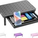 WALI Computer Monitor Stand with Storage, Desk Monitor Riser 3 Height Adjustable, Laptop Riser with Airflow Vents, Desk Organizer for Computer, Laptop, Printer (PTT002-B), 1 Pack, Black