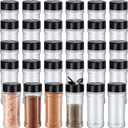 Jadive 36 Pcs Plastic Spice Jars with Shaker Lids, 8.5oz, Black