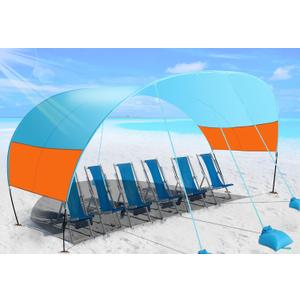 Beach Canopy Sun Shade, Beach Shade Canopy Wind Sail Camping Sun Shelter Outdoor Beach Tent Sun Shelter Easy Set Up Beach Canopy for Camping, Backyard, Fishing and Picnics (Patent Pending), Large