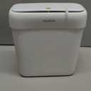 funest Bathroom Small Trash Can with Lid,10L / 2.7 Gallon Slim Garbage Bin Wastebasket with Press Top Lid for Bedroom,Rv,Office,Kitchen,Craft Room, White 