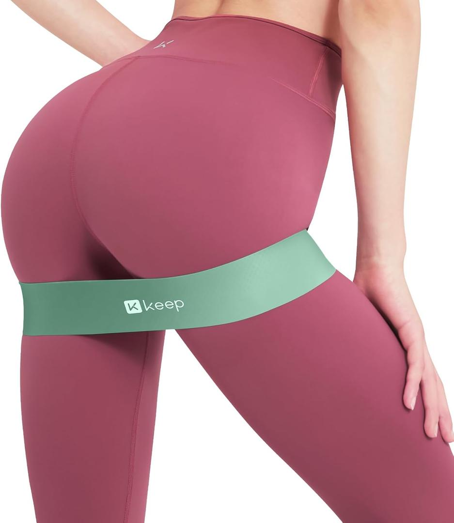 KEEP Resistance Loop Bands for Working Out Legs and Butt, Natural Latex Exercise Bands for Women and Men with Different Levels - 10-25lbs, Stretch Bands for Exercise, Fitness, Physical Therapy, Green