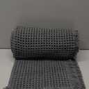 KGORGE Waffle Bathroom Rug for Shower, Ultra Soft Super Absorbent Washable Carpet Bath Mat, Quick Dry Rubber Backed Bathroom Runner Decor for Floor Toilet Bedroom, Grey, 24" W X 47" L 1pc