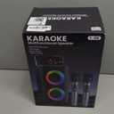 Bluetooth Speaker with 2 Rechargeable Wireless Microphone - Portable Party Speaker with Colorful Lights - Floorstanding Speakers Support TWS/AUX/USB/TF Card Ideal for Party,Home,Camping