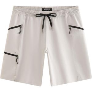 maamgic Mens Swim Trunks 9 Inch Unlined Board Shorts with Zipper Pockets (M)