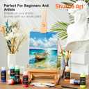 Shuttle Art Acrylic Paint, 25 Colors Acrylic Paint Set, 2oz/60ml Bottles, Rich Pigments Paint for Artists, Beginners and Kids on Canvas Rocks Wood Ceramic Fabric