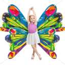 Caterpillar Theme Butterfly Wings Backdrop The Very Hungry Theme Party Supplies Green Insect Butterfly Wings Hanging Background Photo Props for Kids 1st Birthday Baby Shower Wall Decor
