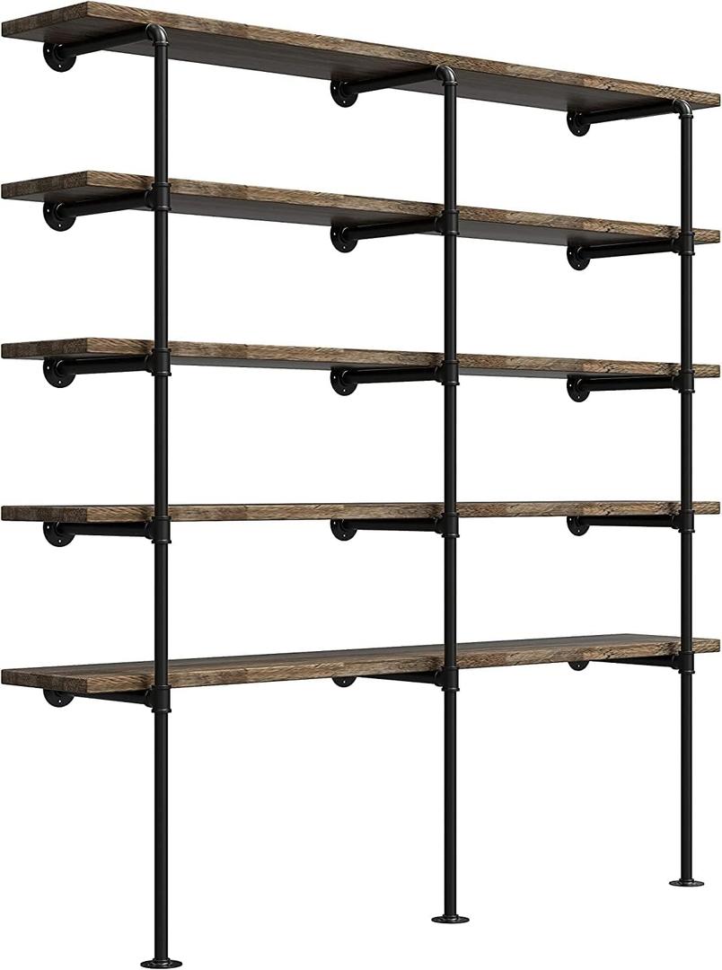 Industrial Retro Wall Mount Iron Pipe Shelf,DIY Open Bookshelf,Hung Bracket,Home Improvement Kitchen Shelves,Tool Utility Shelves, Office,Ceiling Mount Shelf