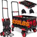 2-in-1 Folding Hand Truck with Folding Basket,Hand Truck with Retractable Handle, 330LBS Capacity Heavy Duty Hand Dolly, Dolly Cart with Wheels for Luggage/Moving/Travel