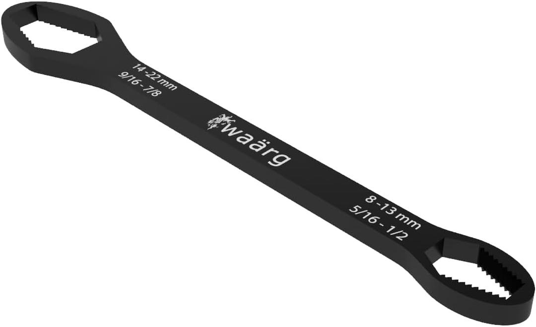 WARG - Universal Wrench - 9/16 to 1/2 in (8 to 22 mm) 10.5 in (26.5 cm) - Black Oxide