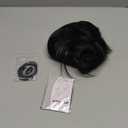 QACCF Mens 70s hippie Short Straight Black Vincent Vega Costume Wig with Widows Peak + 1 Bolo Tie